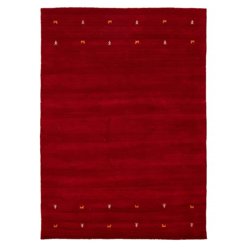Kashkuli Gabbeh Red Rug 6'7" x 9'3" - 6'7 x 9'3 - Red - 6'7 x 9'3