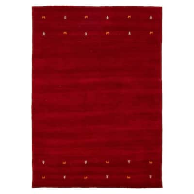 Kashkuli Gabbeh Red Rug 6'7" x 9'3" - 6'7 x 9'3