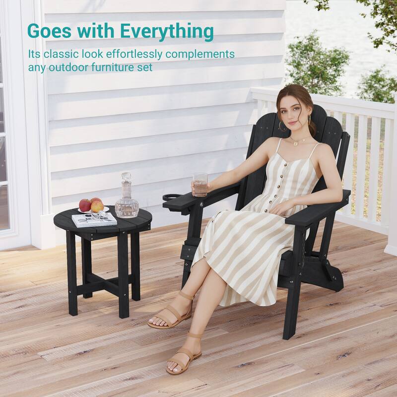 HDPE All-weather Outdoor Side Table, Easy Install Patio Table