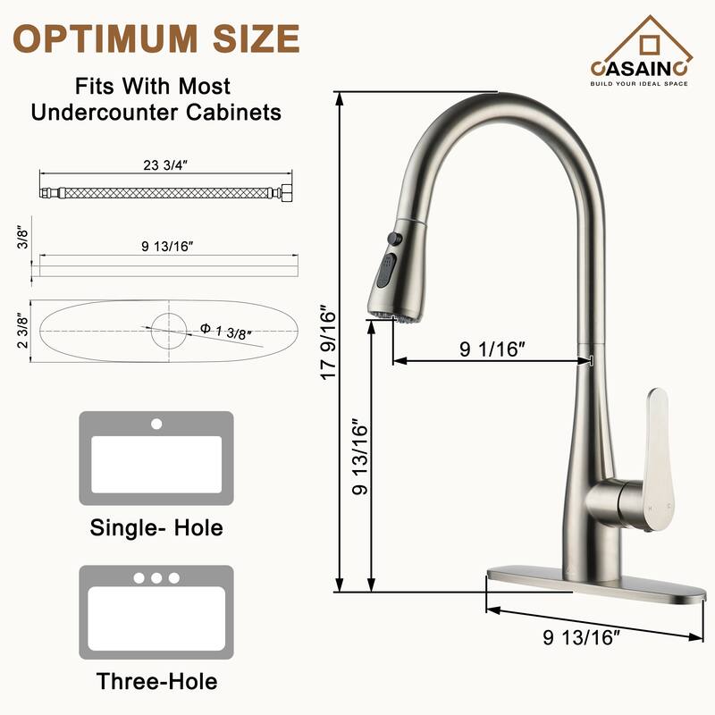 Single Handle Pull Down Sprayer Kitchen Faucet
