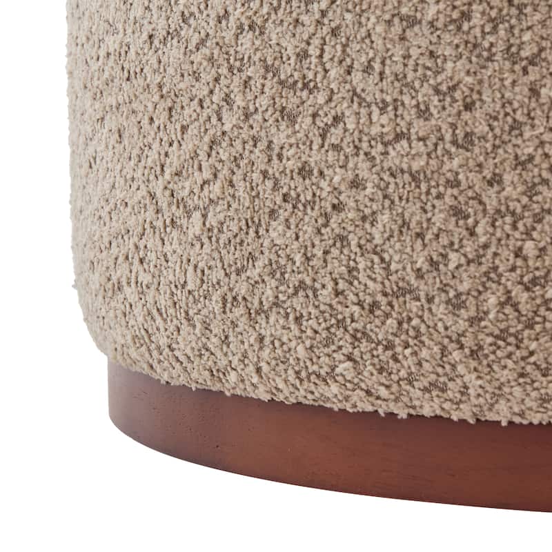 Christopher Knight Home - Rowan Modern Round Upholstered Storage Ottoman with Wood Base