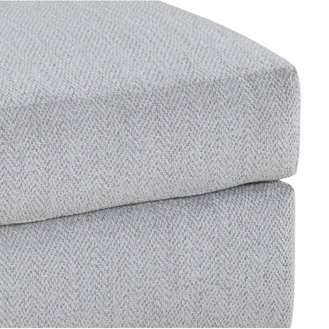 Roundhill Furniture Duleek Upholstered Cocktail Ottoman, Herringbone Silver