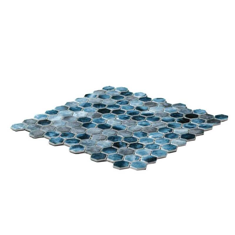 The Tile Life Eterna Hex 1x1 Glass Mosaic Floor & Backsplash Wall Tile