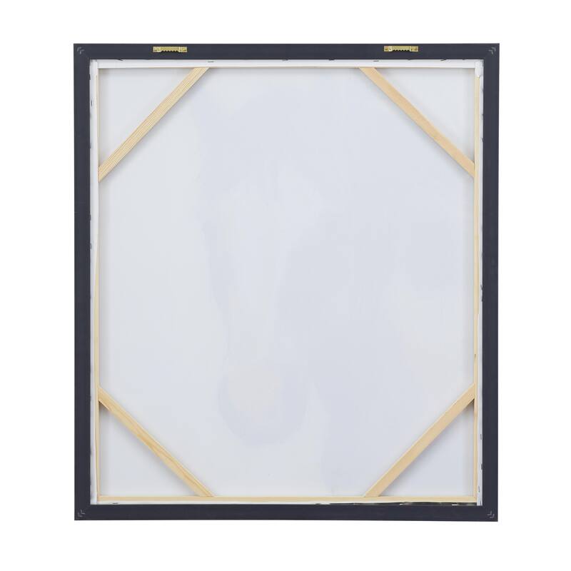 Canvas Horse Framed Wall Art with Gold Frame - Brown - Roche River Decor