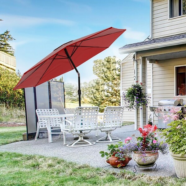 10ft solar led lighted patio umbrella