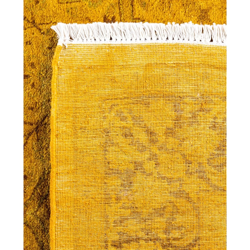 Overdyed One-of-a-Kind Hand-Knotted Area Rug - Yellow - 3' 2" x 4' 9"