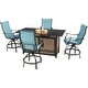 preview thumbnail 1 of 6, Hanover Traditions 5-Piece High-Dining Set in Blue with 4 Padded Counter-Height Swivel Chairs and a 30,000 BTU Fire Pit Table
