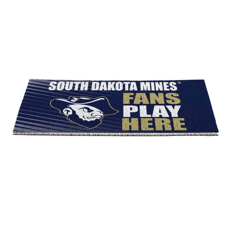 28 in. x 16 in. South Dakota School of Mining "Fans Play Here" PVC Door Mat