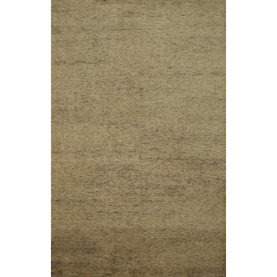 Hand Knotted Oriental 100% Wool Carpet Modern Modern Beige & Ivories Gabbeh Area Rug - 9' 6'' X 6' 7''