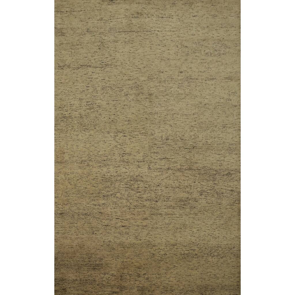 Hand Knotted Oriental 100% Wool Carpet Modern Modern Beige & Ivories Gabbeh Area Rug - 9' 6'' X 6' 7''
