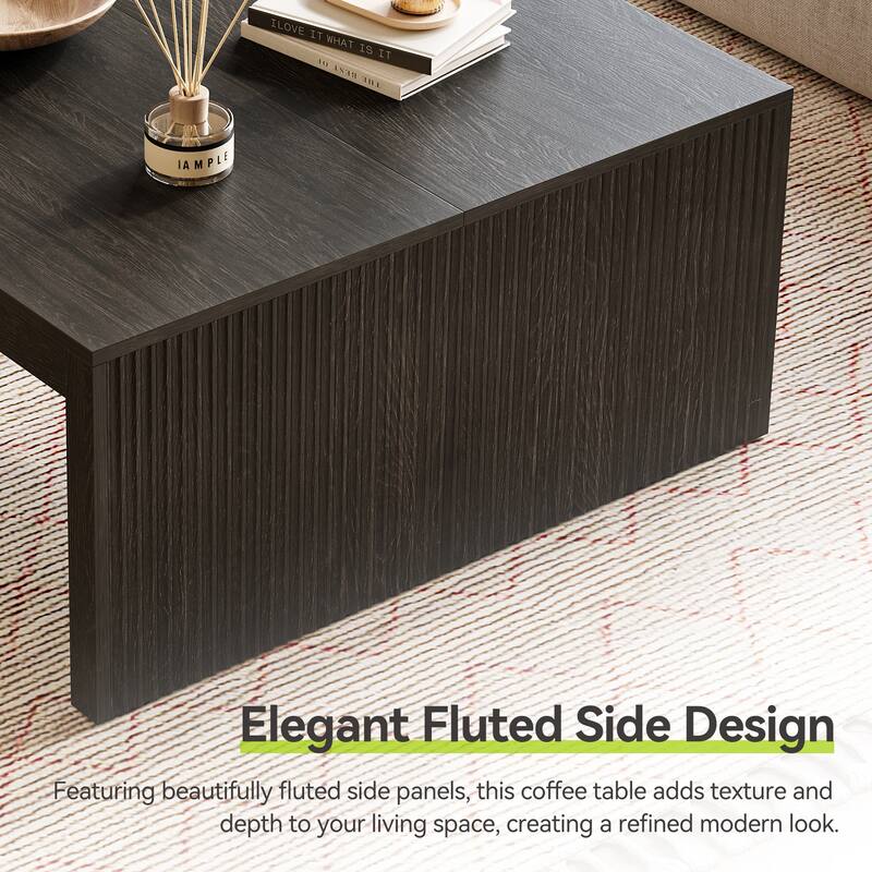 Mid-Century Modern Square Coffee Table, Living Room Bedroom Center Cocktail Accent Table