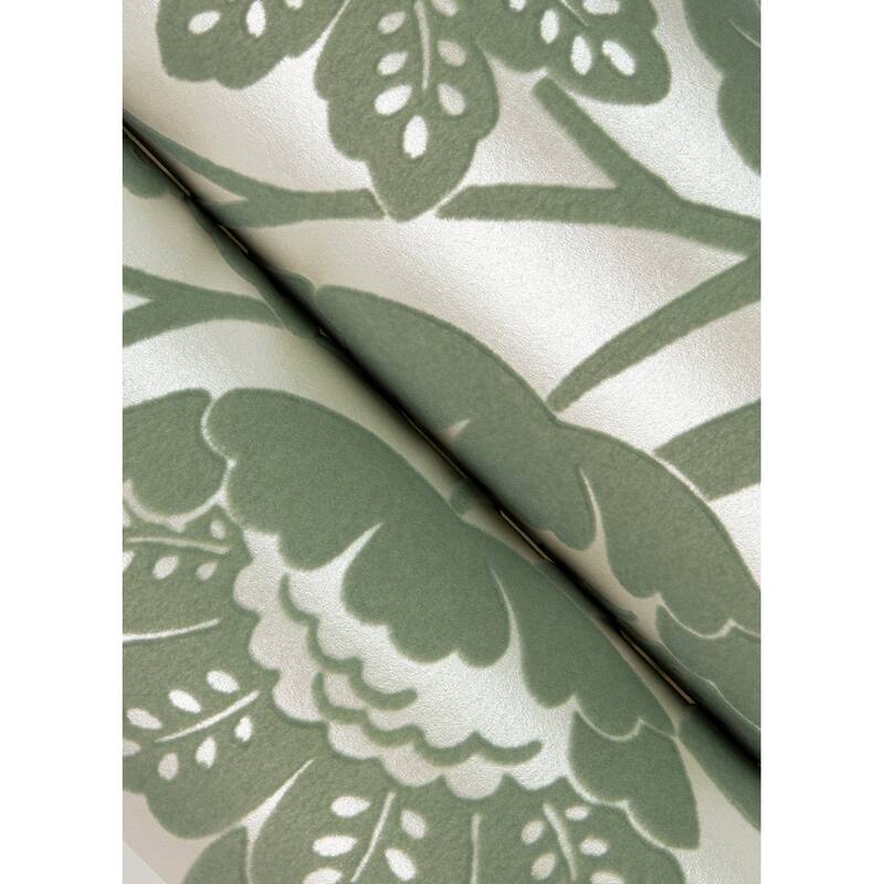 A-Street Prints Augusta Seafoam Flock Damask Wallpaper