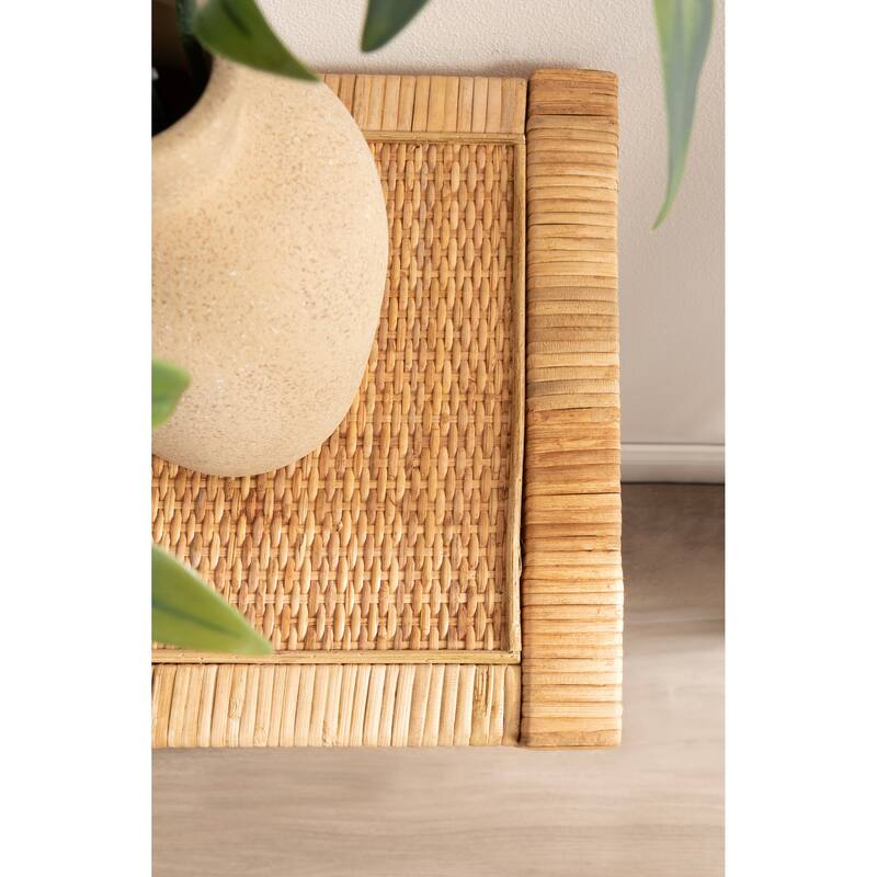 Kate and Laurel Raffina Rattan Console Table - 36x12x30