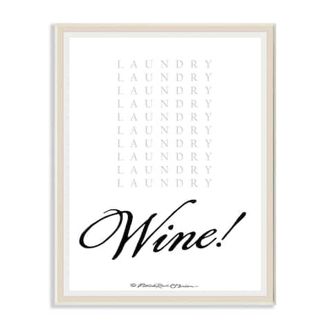 Stupell Industries Laundry And Wine Funny Word Design Wood Wall Art