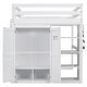 preview thumbnail 13 of 12, Wood Full Size Loft Bed with Built-In Wardrobe and Storage Shelves