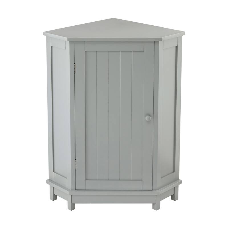 GDFStudio - Elara 31" Triangle Corner Bathroom Cabinet with Adjustable Shelf, Compact MDF Organizer