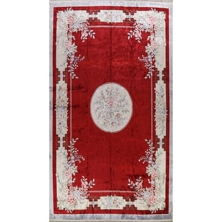 Silk Floral Red Art Deco Chinese Oriental Area Rug Handmade Carpet - 11 ...