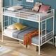 preview thumbnail 16 of 28, Twin over Twin Metal Bunk Bed with Safety Guardrails White