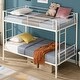 preview thumbnail 1 of 13, White Twin over Twin Metal Bunk Bed with Safety Guardrails White