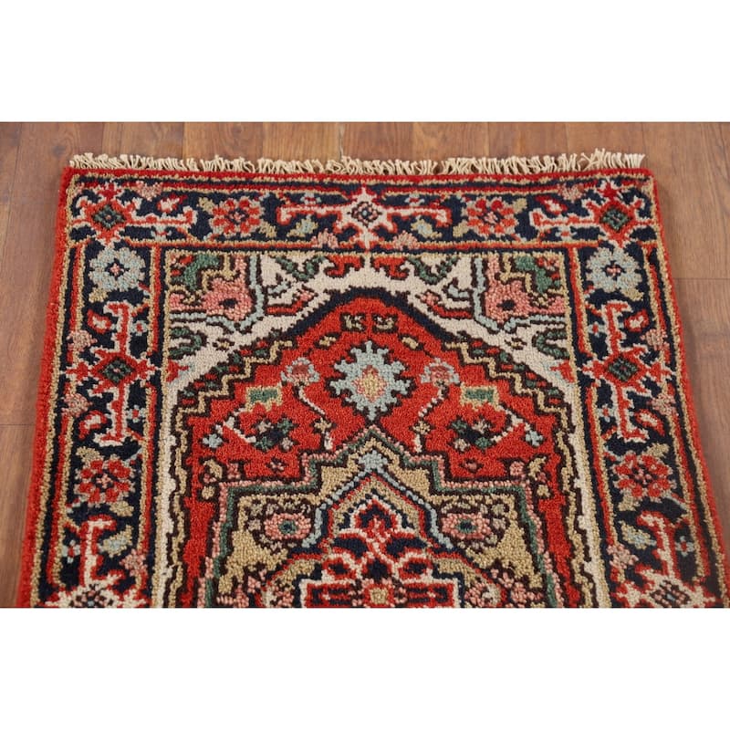 Heriz Serapi Indian Accent Rug Handmade Wool Carpet - 2'0" x 3'0"