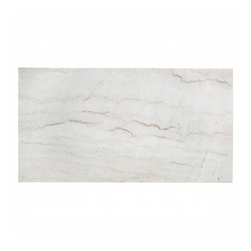 Rectangular Coffee Table with Marble Top in White and Brown