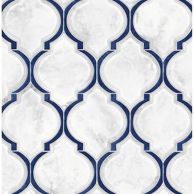 NextWall Marbled Ogee Peel and Stick Wallpaper