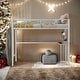 preview thumbnail 2 of 12, Twin Metal Loft Bed with Desk, Ladder and Guardrails, Loft Bed for Bedroom,Twin Multi-Functional Children's Loft Bed,White