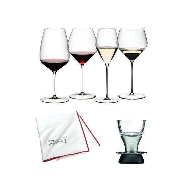 Riedel Winewings Tasting Wine Glass Set (4-Pack) w/Aerator and Polishing Cloth, Size: One size, Clear