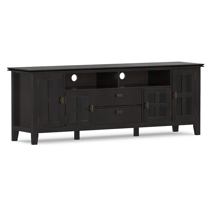 WYNDENHALL Stratford SOLID WOOD 72" Wide TV Media Stand For TVs up to 80"