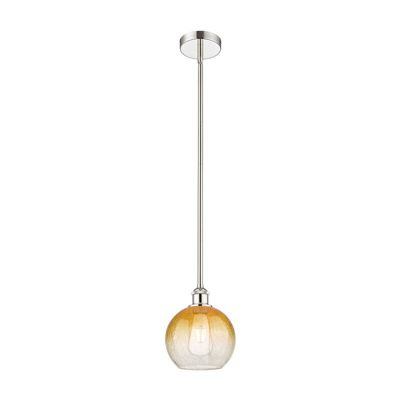 Innovations Lighting Endless Possibilities Edison - Brookhaven Globe - 1 Light 8" Stem Hung Mini Pendant - Polished Nickel/Amber