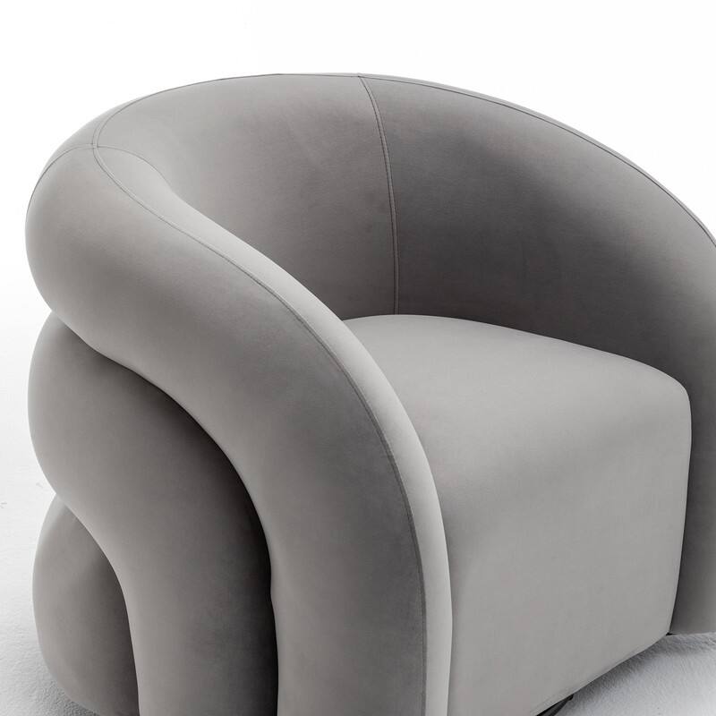 SEYNAR Modern Glam Velvet 360 Degree Swivel Accent Armchair with Tufted Back