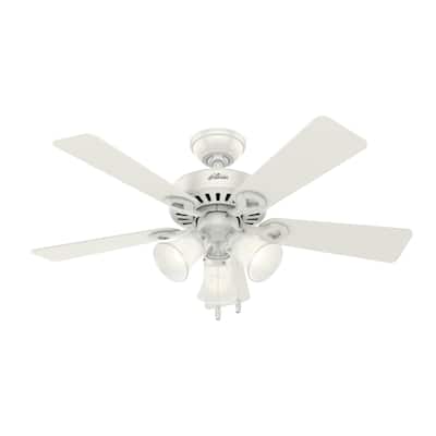 Hunter 44" Ridgefield Ceiling Fan with LED Light Kit and Pull Chain - Fresh White