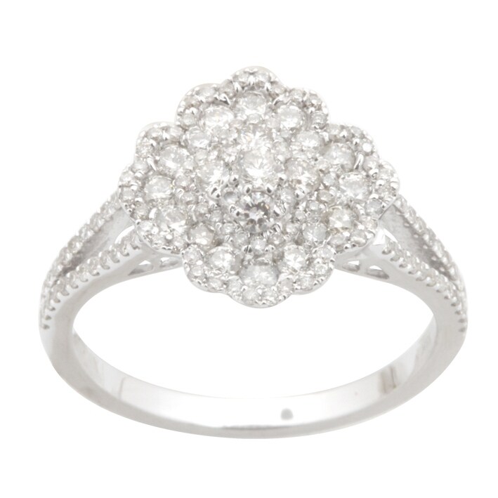 Prism Jewel 0.07CT G-H//I1 Natural Diamond Light Weight Clover Wrap Ring
