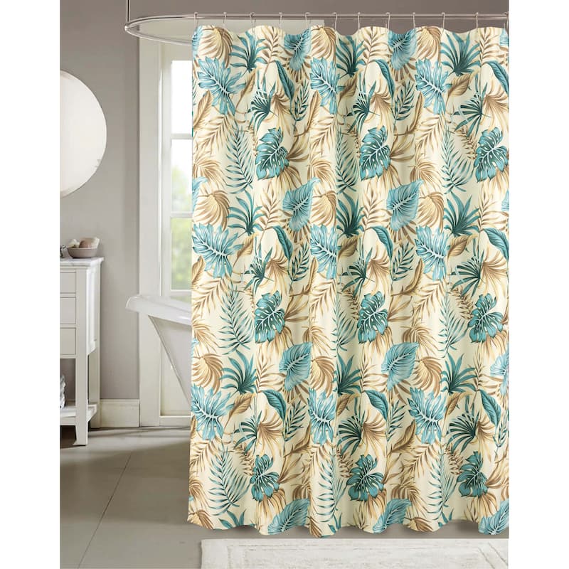 Cedar Flowers Palms Seashells Shower Curtain Collection