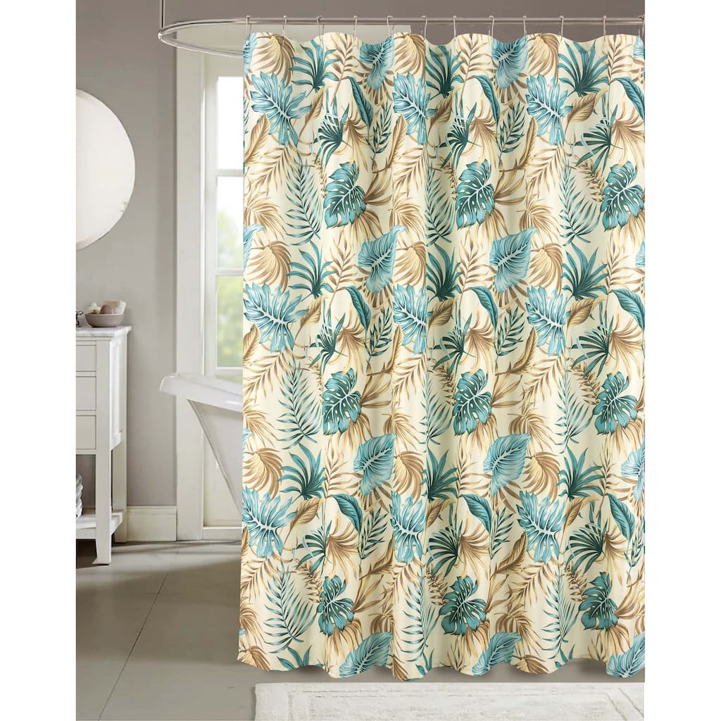 Cedar Flowers Palms Seashells Shower Curtain Collection