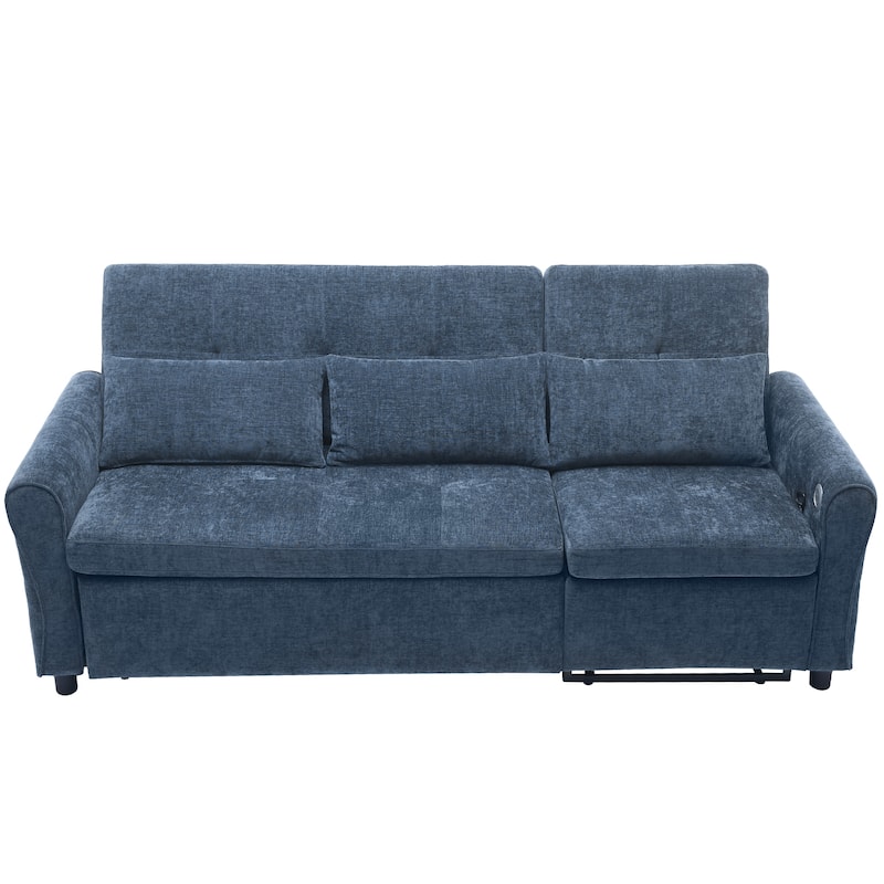 Roomfitters 2-in-1 Sofa Bed with Reversible Recliner, Three-Seater Convertible Couch for Living Room