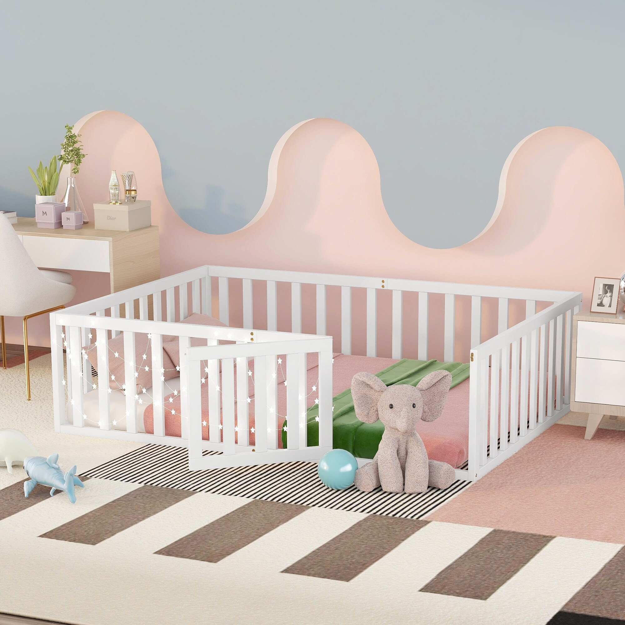 Full size bed frame with gate deals