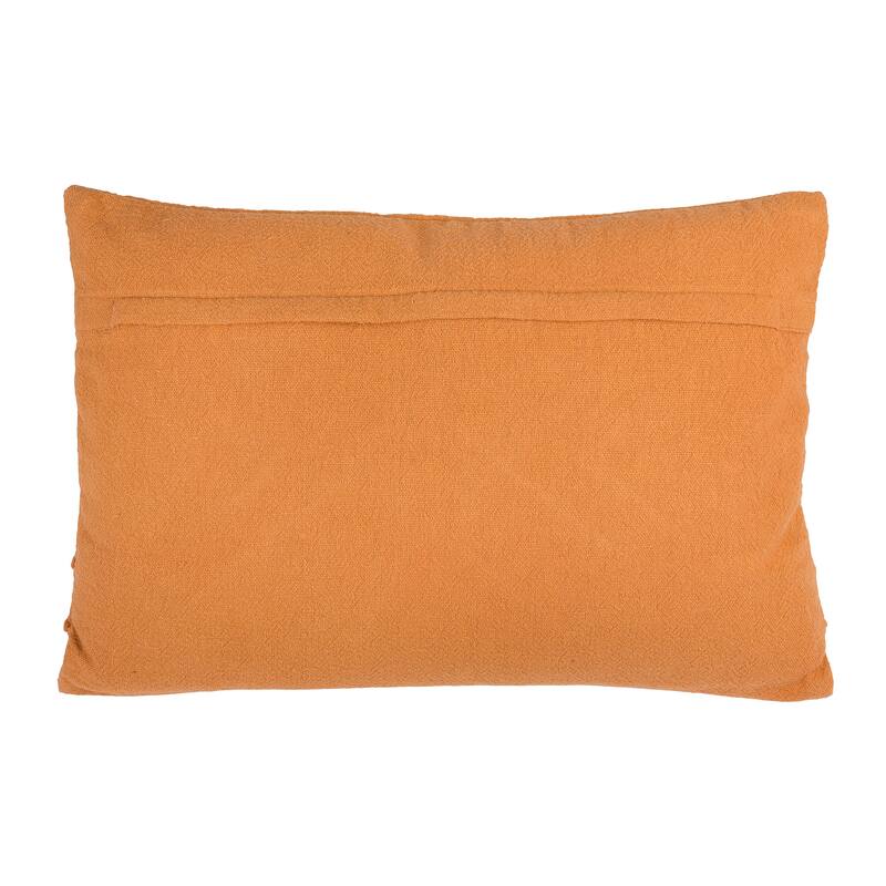 Embroidered Cotton Geometric Lumbar Pillow