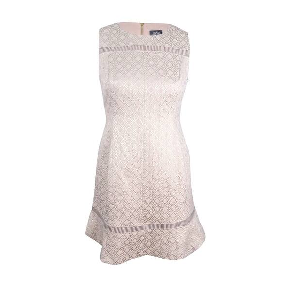Shop Vince Camuto Women S Metallic Jacquard Fit Flare Dress 10