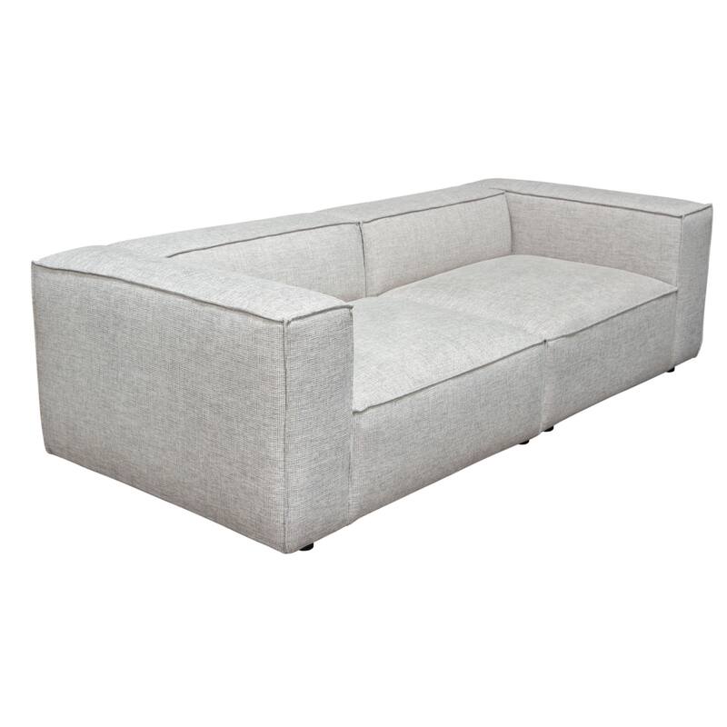 Daro 2pc Modular Lounge Sofa, Textured Barley Gray Polyester