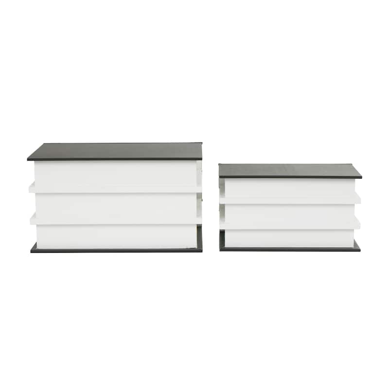 Black or White Canvas Box with White or Gold Explore, Dream, Discover Text (Set of 2)