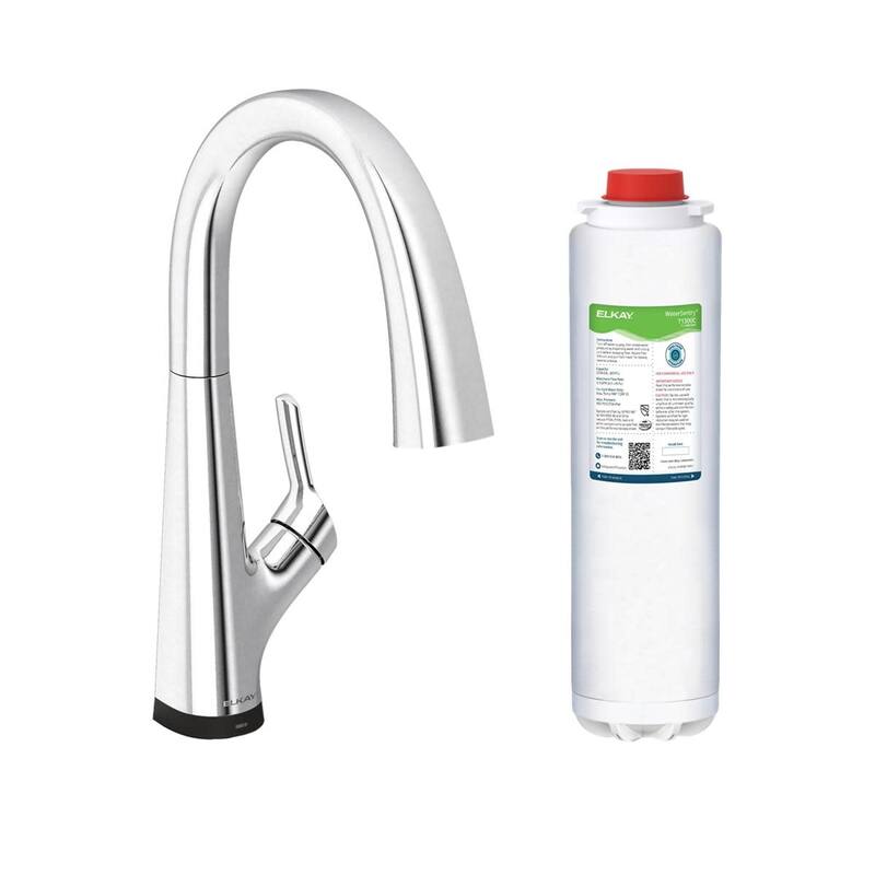Elkay LKAV7051F Single Hole 2-in-1 Kitchen Faucet with Filtered - Chrome