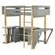 preview thumbnail 26 of 32, Twin Size Loft Bed with Built-in Storage Cabinet, Cubes & Foldable Desk, Solid Wood Loft Bed Frame for Kids Teens Adults
