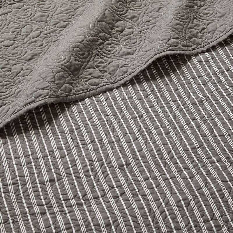 6 Piece Reversible Daybed Cover Set Dark Grey Daybed