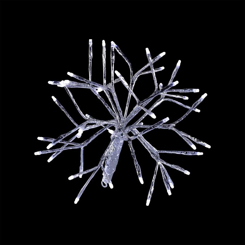 Alpine Corporation 10"H Indoor Christmas Snowflake Ornament with LED Lights