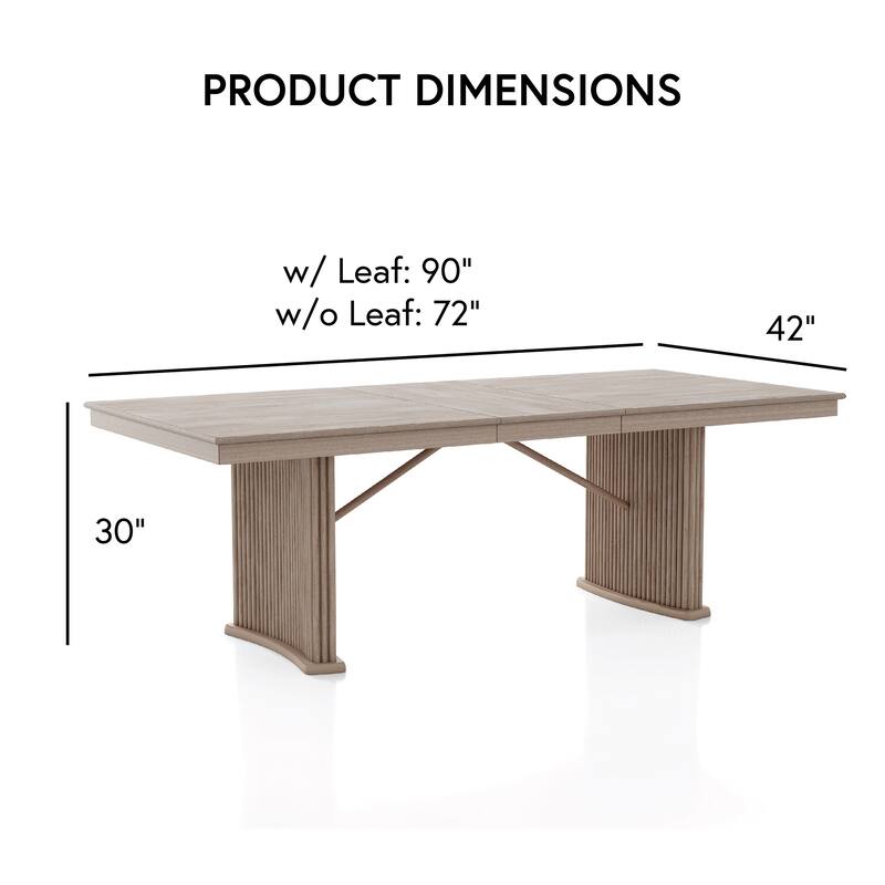 Furniture of America Barbesh Modern Natural Ash 90-inch Wood Extendable Dining Table