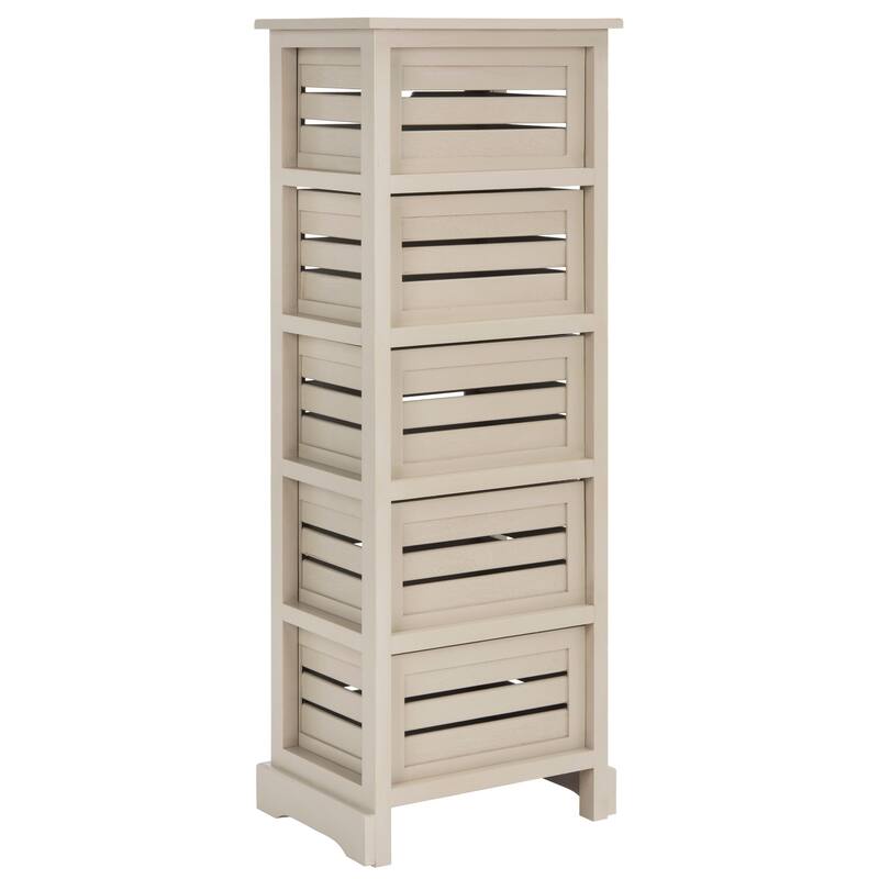 SAFAVIEH Sarina Grey Storage 5-Drawer Cabinet - 16.5" x 12.6" x 46.5"