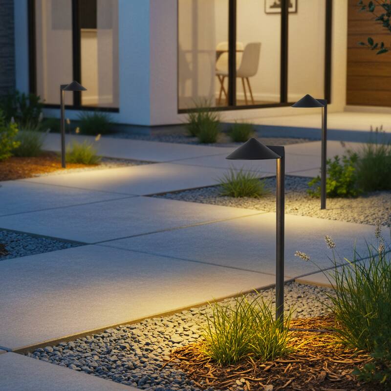 C Cattleya Low-Voltage Matte Black Aluminum 3000K LED Outdoor Path Light