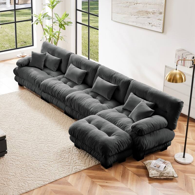 173.2" Modern Comfy Cloud Couch 4-Seater Modular Sectional Sofa for Living Room