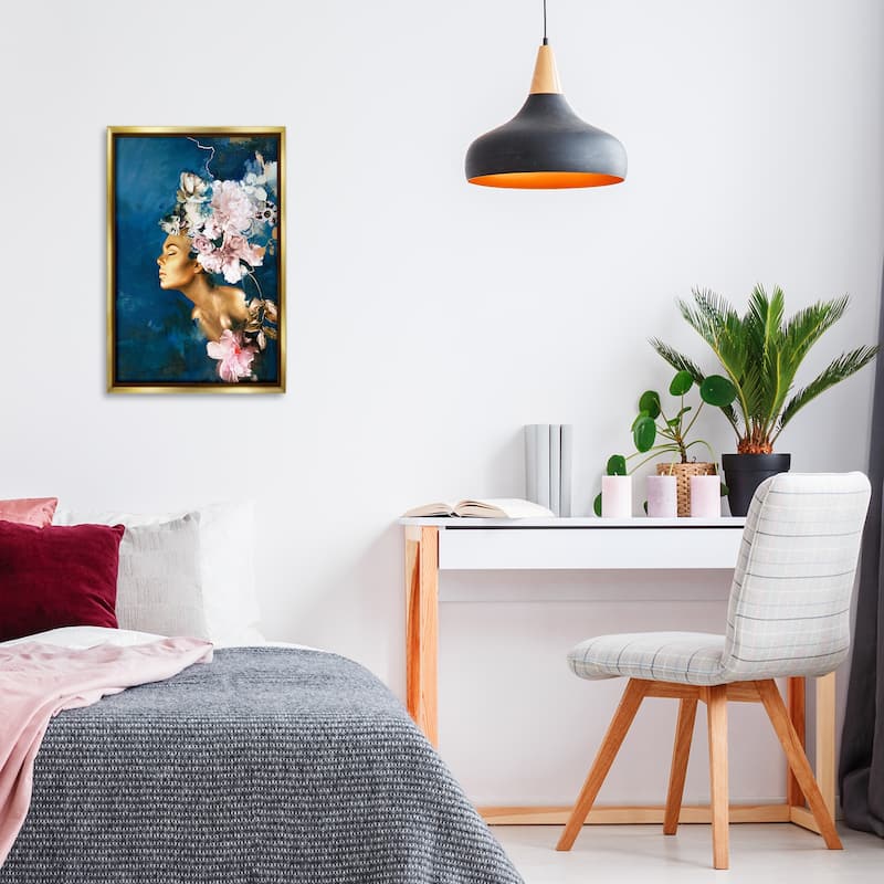 Stupell Sophisticated Floral Woman Framed Floater Canvas Wall Art Design By Design Fabrikken
